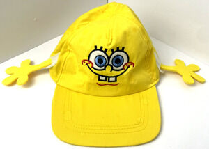 NICKELODEON 2011 YELLOW Cap Stretch SPONGE BOB SQUARE PANTS HAT CHILDs 4+NWT